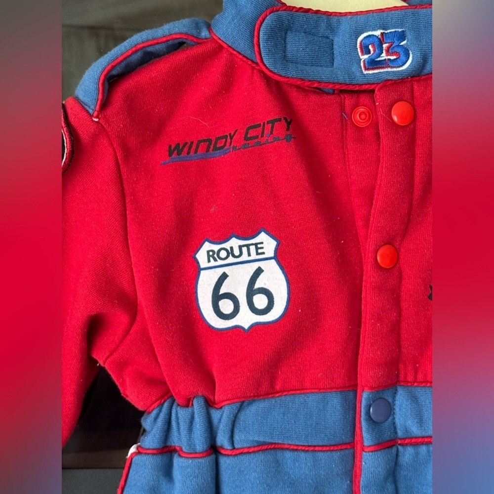 Vintage Race Car Driver nascar coverall jumpsuit baby boy route 66 patches 23 - Picture 4 of 11